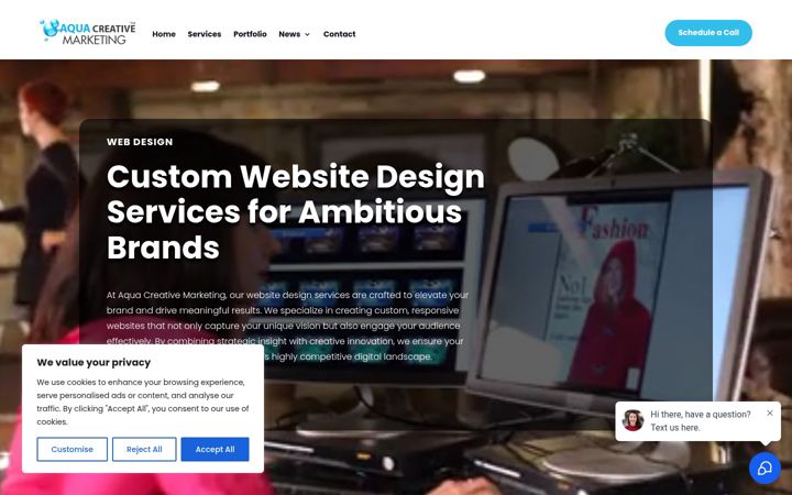 Screenshot of aquacreativemarketing.com