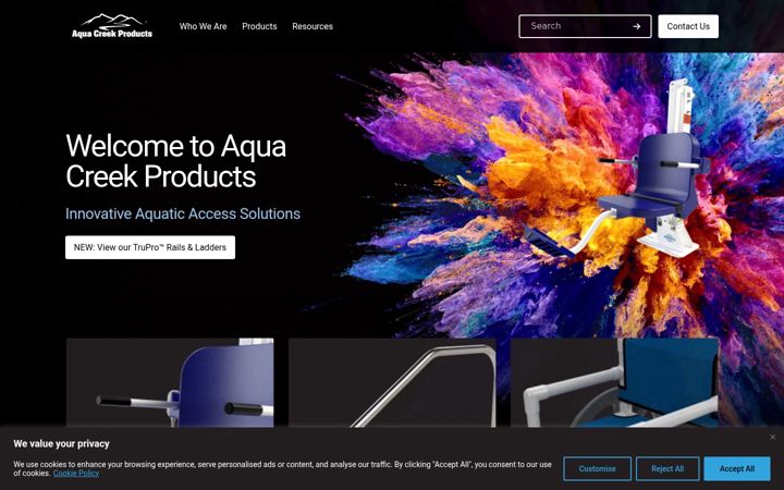 Screenshot of aquacreekproducts.com