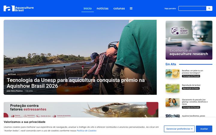 Screenshot of aquaculturebrasil.com.br