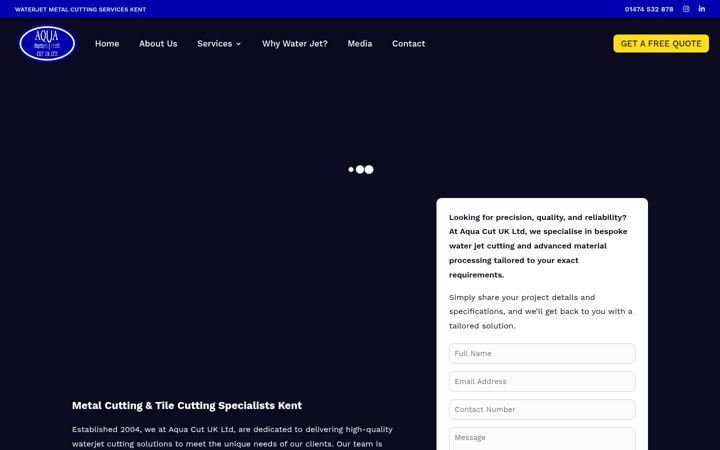 Screenshot of aquacutukltd.co.uk