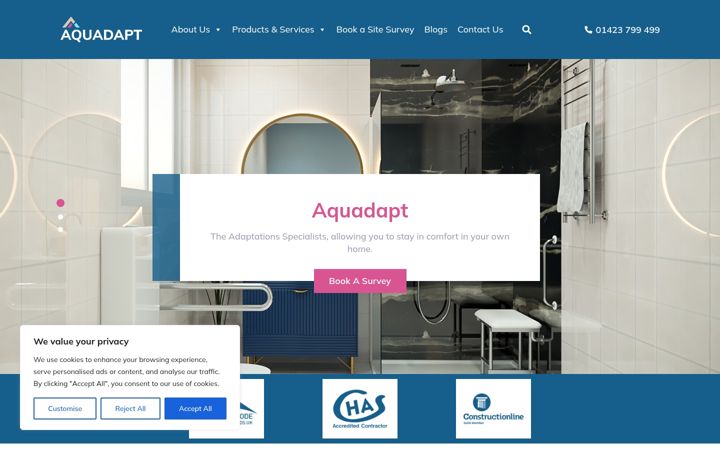Snímek obrazovky aquadapt.co.uk