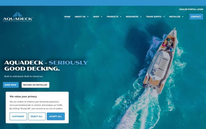 Screenshot ta' aquadeck.com