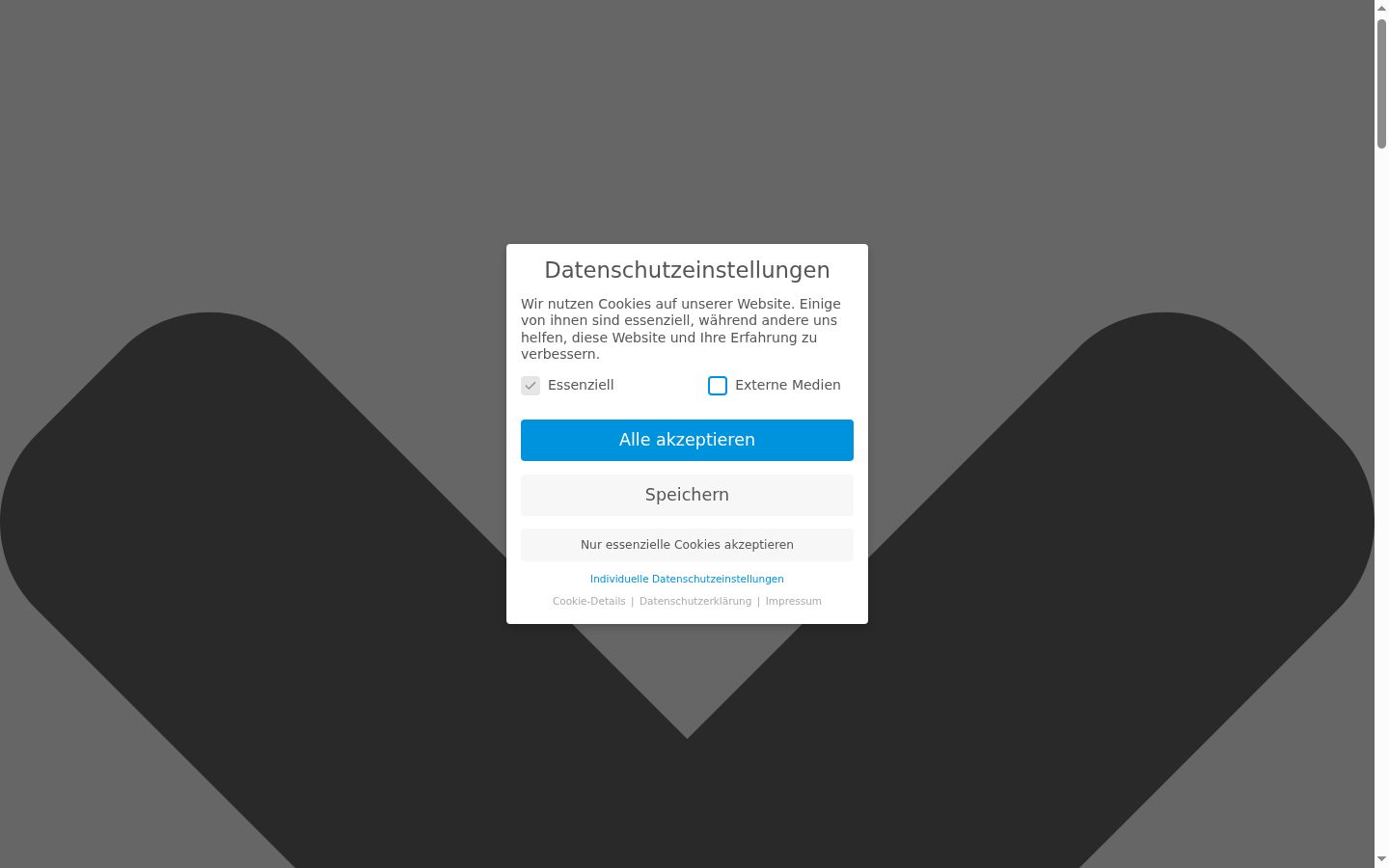 Screenshot des Einwilligungsbanners vor jeglicher Interaktion