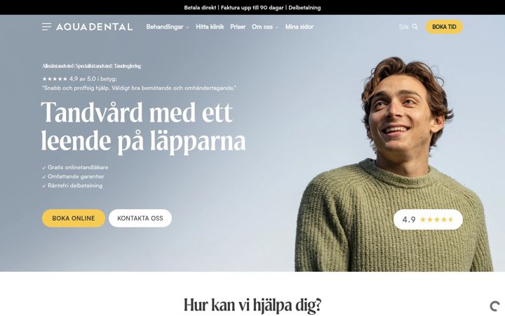 Screenshot of aquadental.se