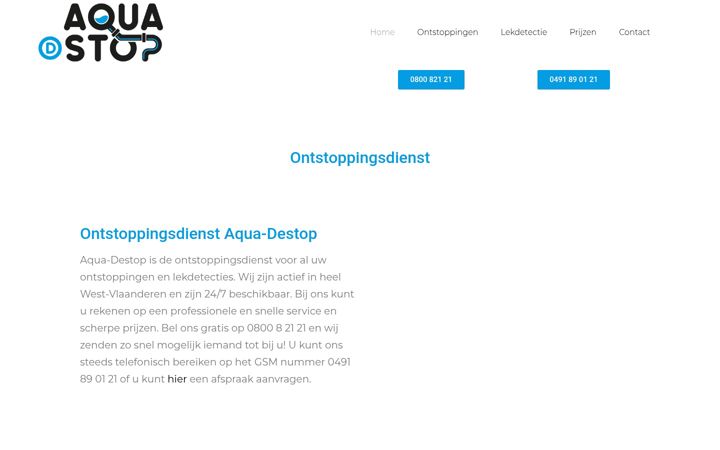 Screenshot ta' aquadestop.be