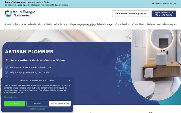 Screenshot of aquaenergieplomberie.fr
