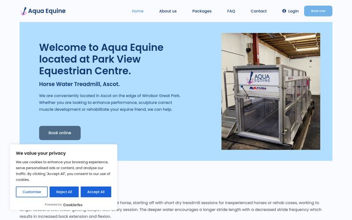 Screenshot von aquaequine.co.uk