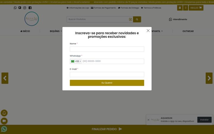 Screenshot of aquaesun.com.br