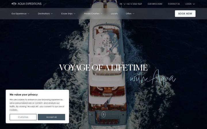 Screenshot of aquaexpeditions.com