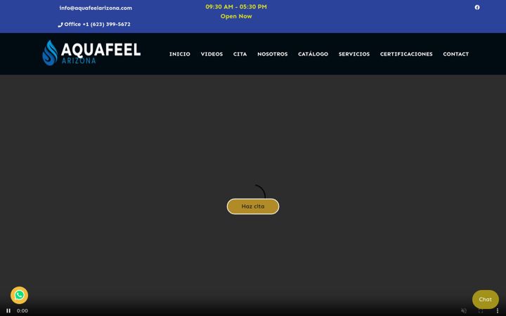 Screenshot of aquafeelarizona.com