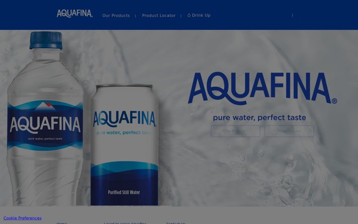 Screenshot of aquafina.com