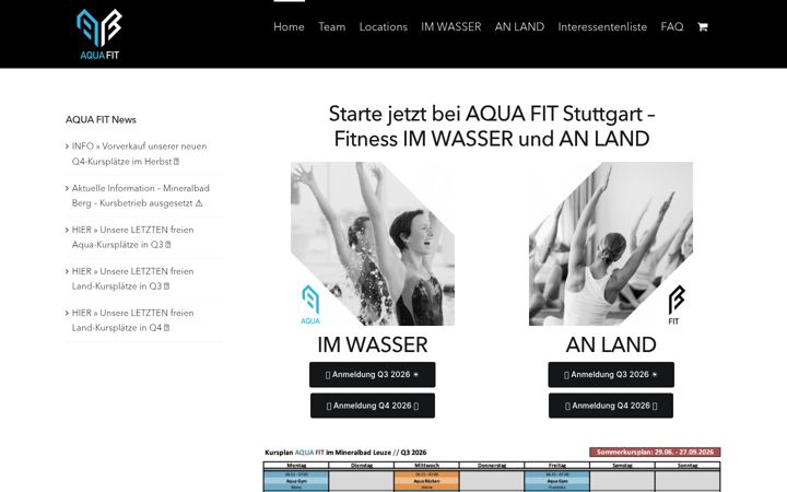 Snímek obrazovky aquafit-stuttgart.de