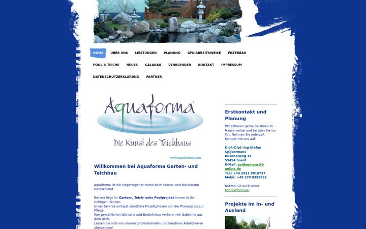 Screenshot of aquaforma.com