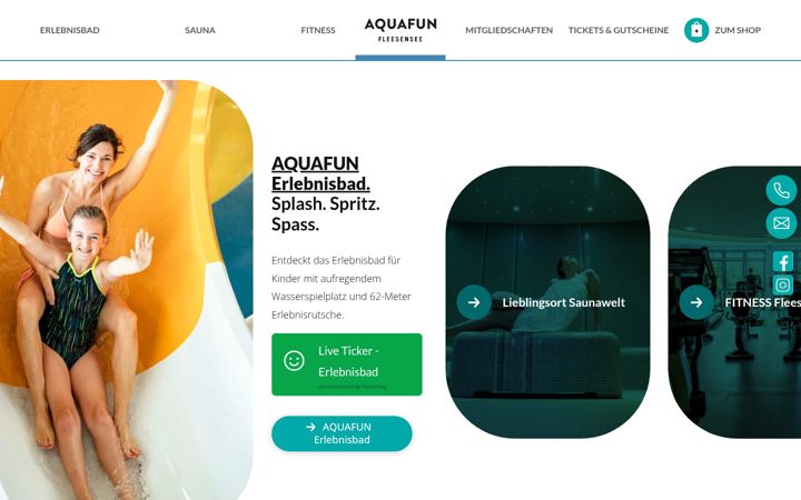 Screenshot of aquafun-fleesensee.com