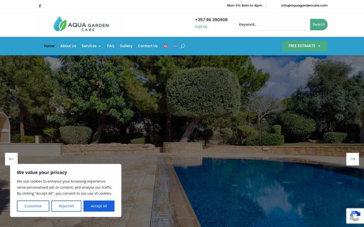 Screenshot of aquagardencare.com