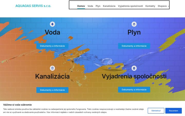 Screenshot di aquagas-servis.sk