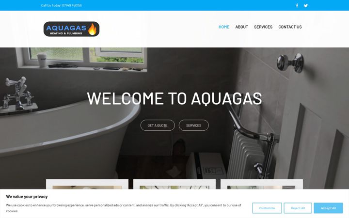 Screenshot of aquagas-uk.co.uk