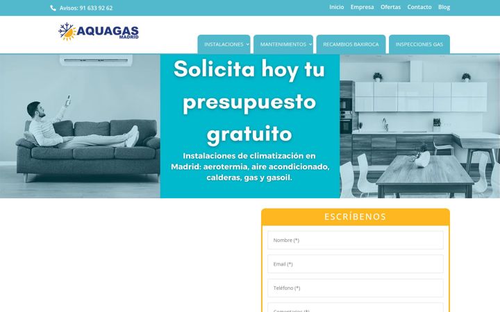 Screenshot of aquagasmadrid.es