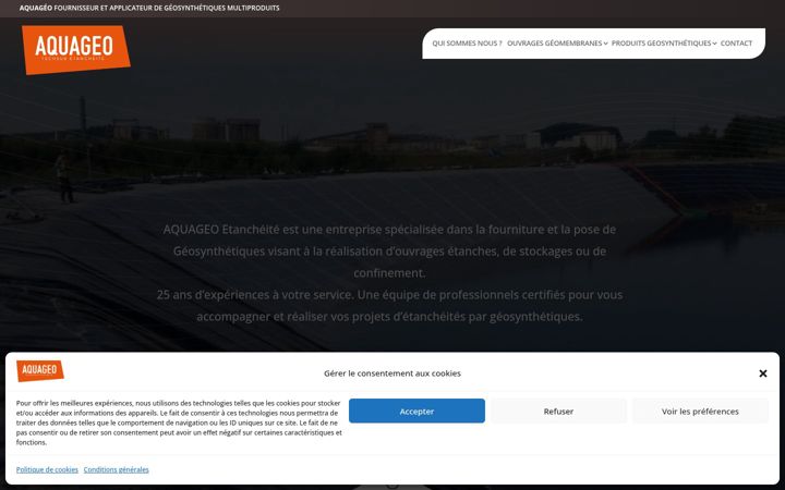 Screenshot ta' aquageo.fr