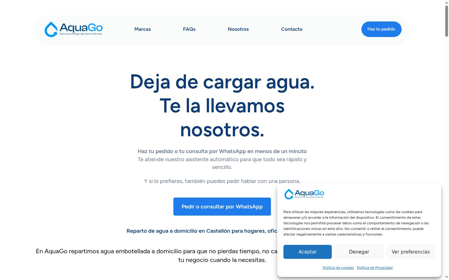 Screenshot del banner di consenso mostrato prima di qualsiasi interazione