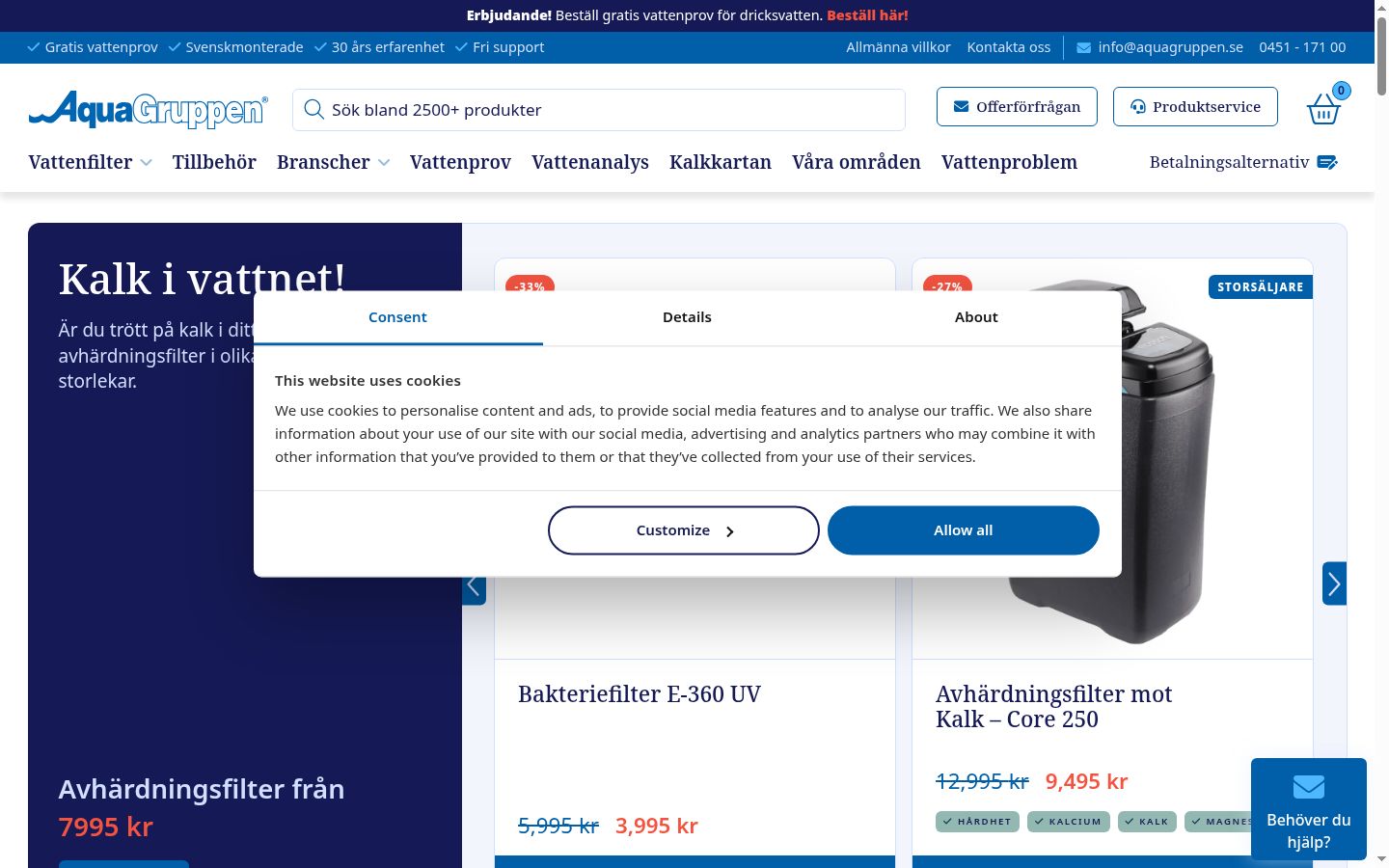 Screenshot tal-banner tal-kunsens muri qabel kwalunkwe interazzjoni