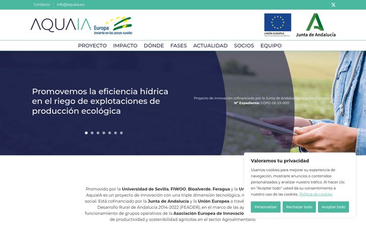 Screenshot of aquaia.eu