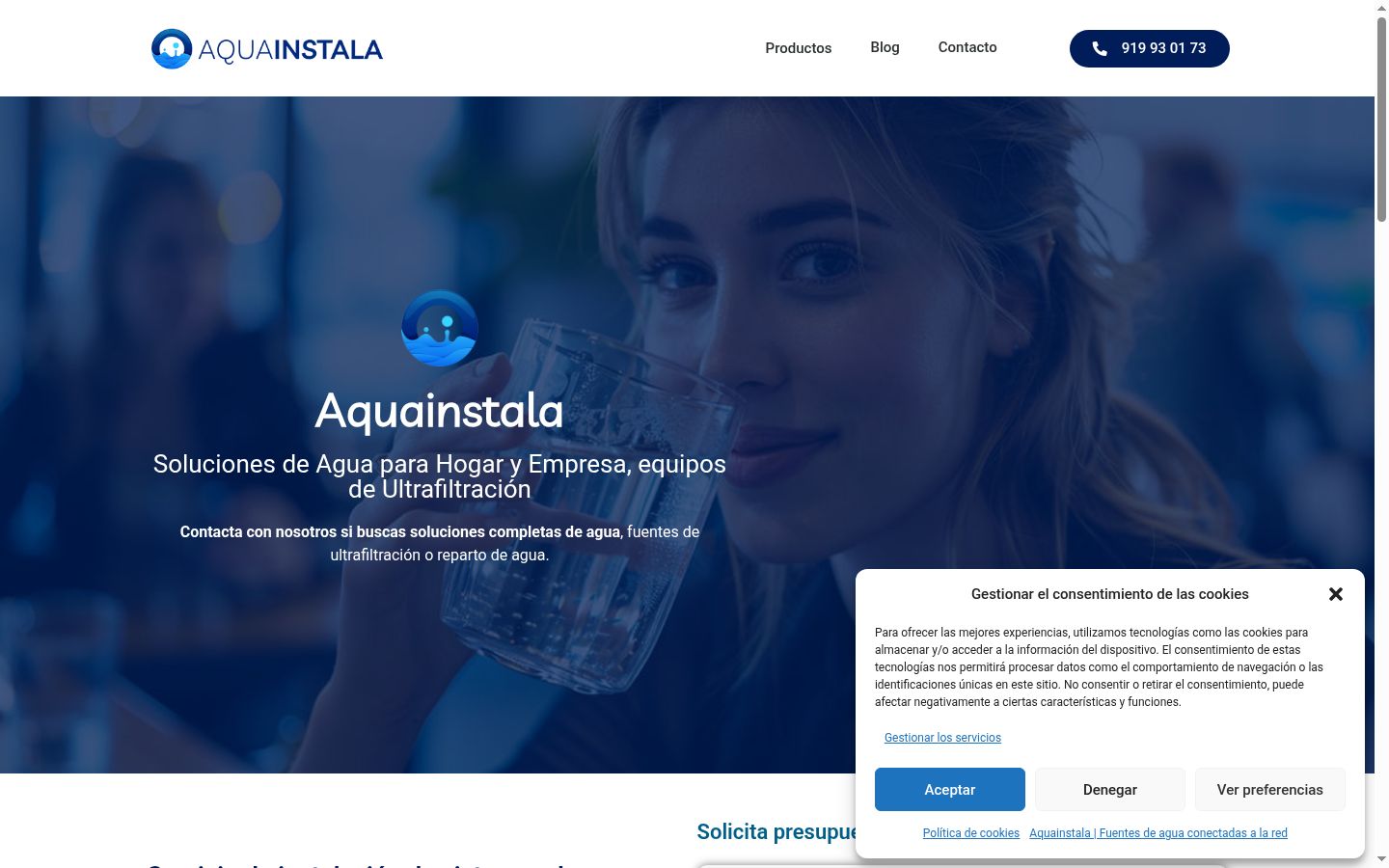 Screenshot del banner di consenso mostrato prima di qualsiasi interazione