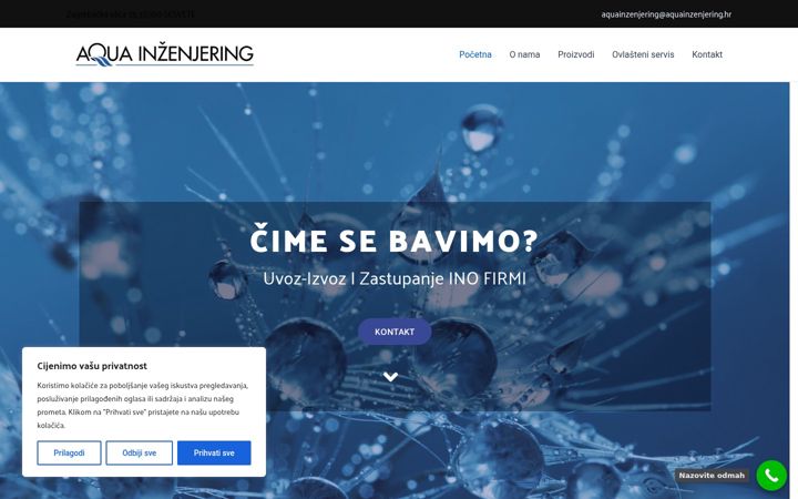 Screenshot of aquainzenjering.hr