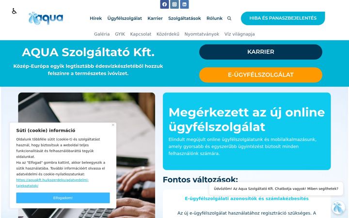 Screenshot of aquakft.hu