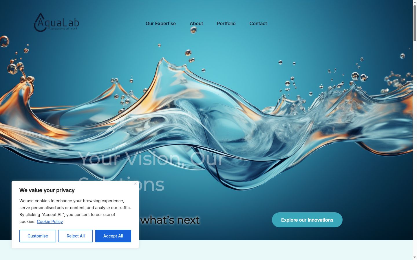 Screenshot of the consent banner shown before any interaction