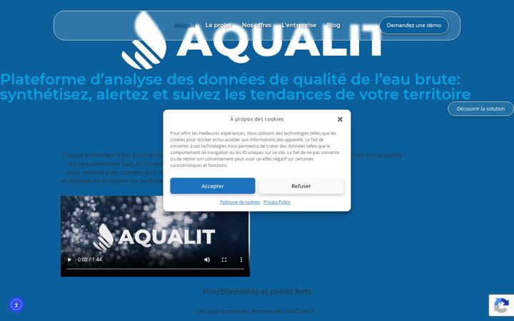 Skærmbillede af aqualit.fr