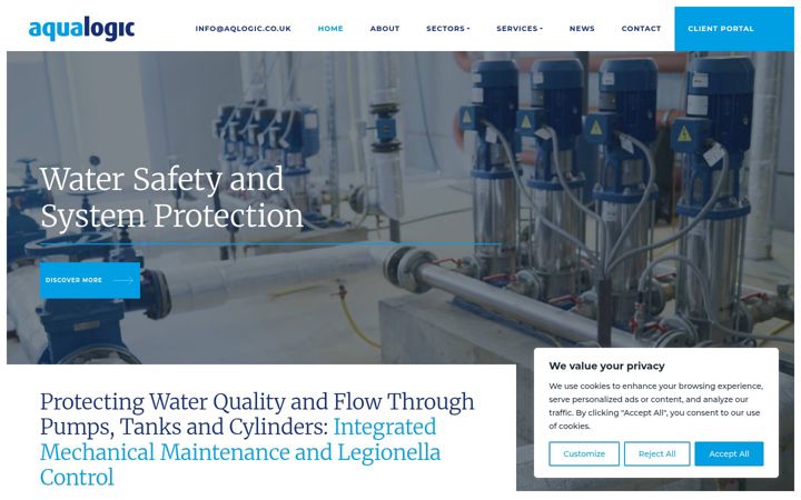 Screenshot of aqualogic.co.uk