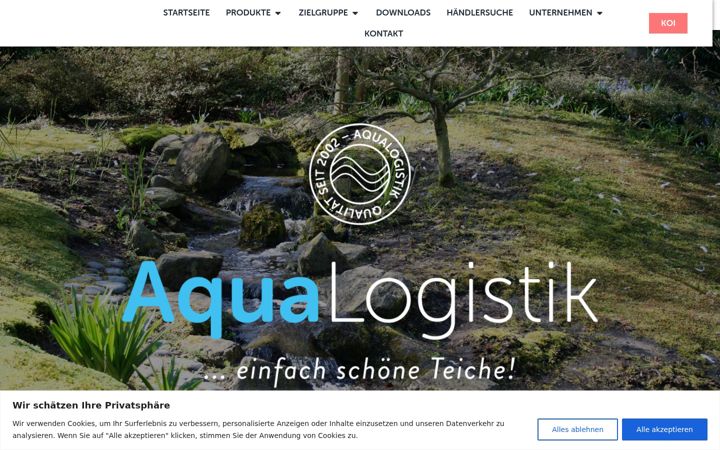 Snímek obrazovky aqualogistik.com