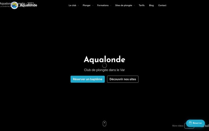 Snímek obrazovky aqualonde-plongee.com