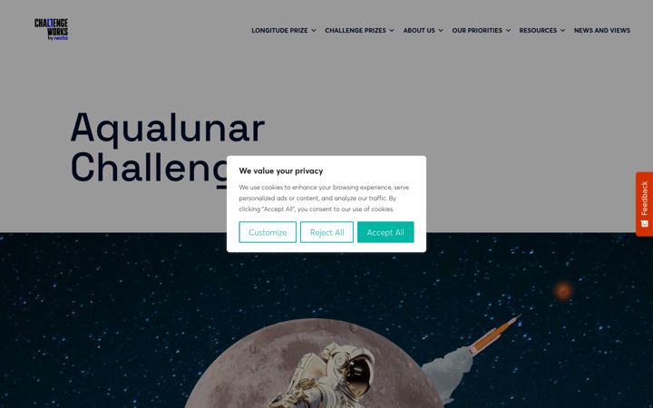 Screenshot of aqualunarchallenge.org.uk