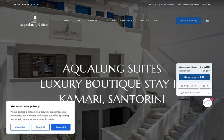 Snímek obrazovky aqualungsuites.com