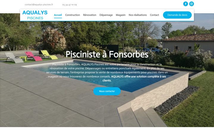 Screenshot of aqualys-piscines.com