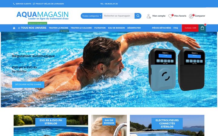 Snímek obrazovky aquamagasin.com