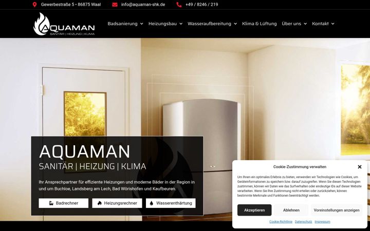 Screenshot of aquaman-shk.de