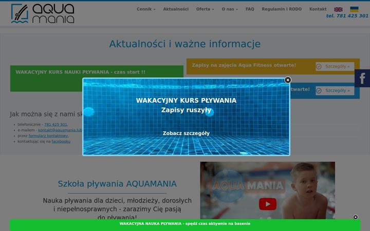Screenshot of aquamania.lublin.pl