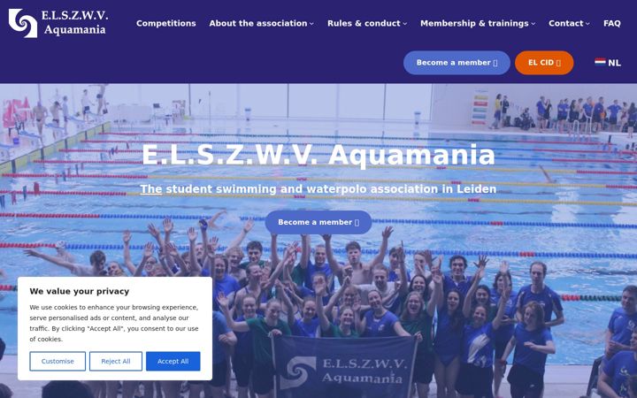 Screenshot of aquamanialeiden.nl