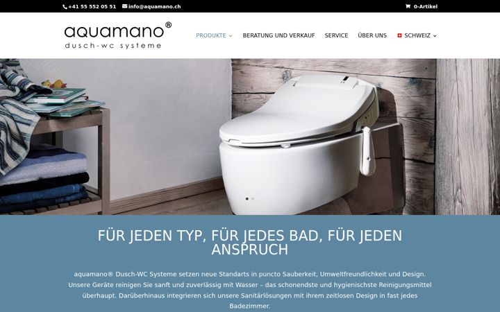 Snimka zaslona za aquamano.ch