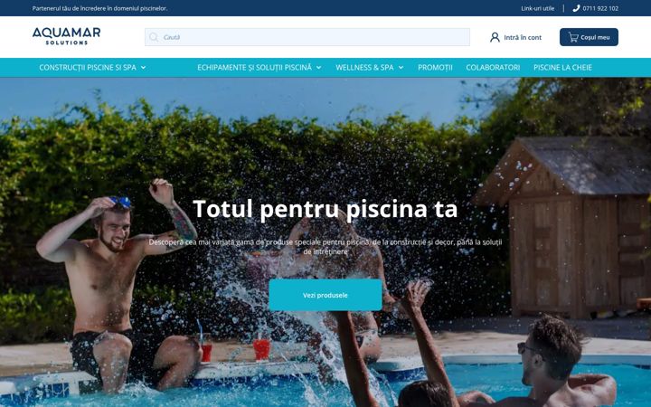 Captură de ecran a aquamar.ro