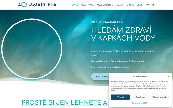 Captură de ecran a aquamarcela.cz