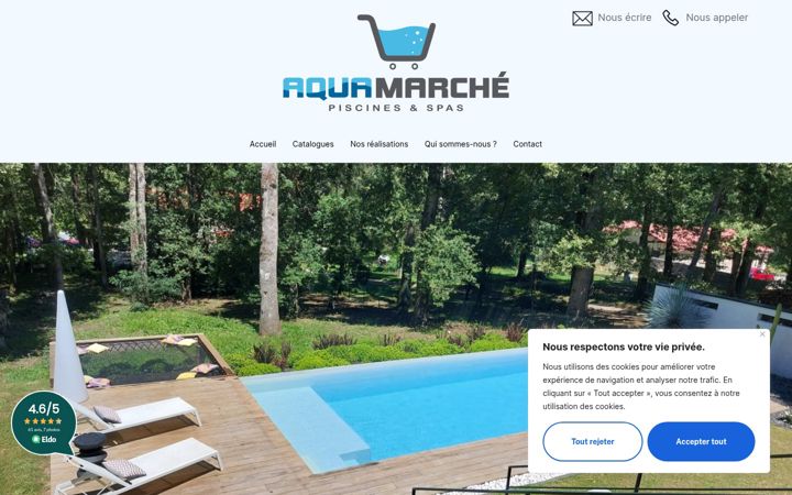 Screenshot of aquamarche-pau.fr