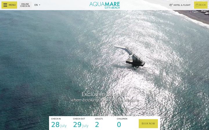 Screenshot of aquamarerodos.gr