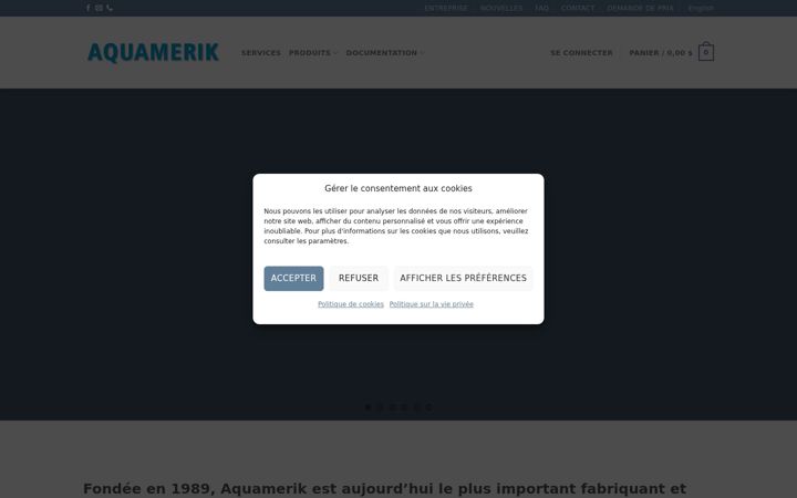 Snímek obrazovky aquamerik.com