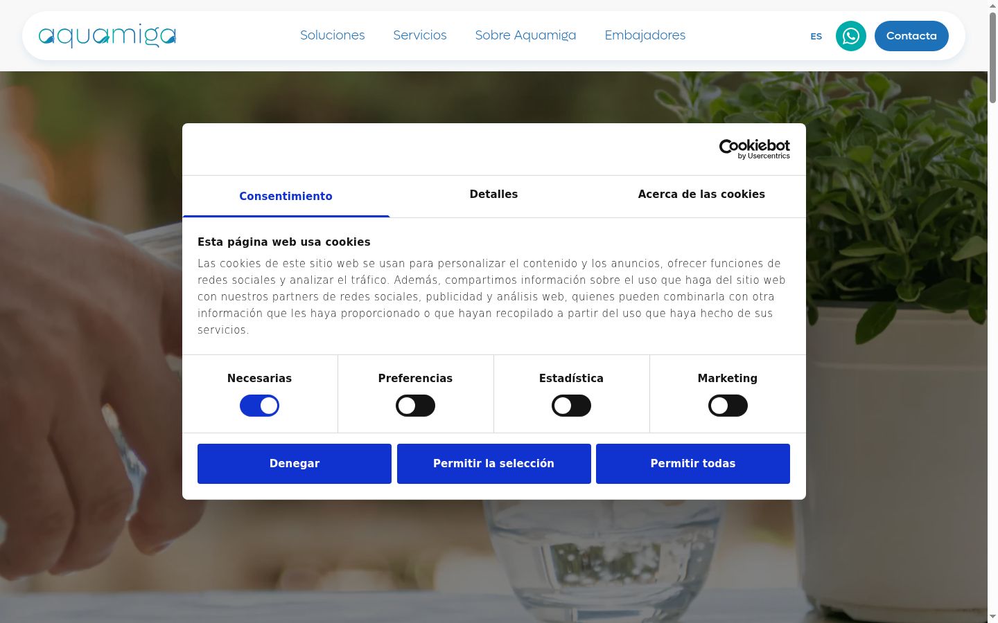 Screenshot tal-banner tal-kunsens muri qabel kwalunkwe interazzjoni