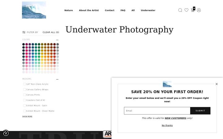Snímek obrazovky aquamotionimages.com