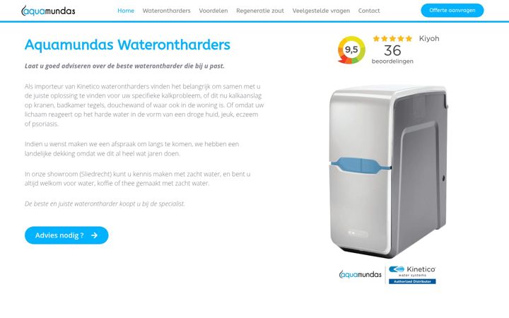 Screenshot ta' aquamundas.nl